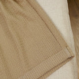 EZwear Bermudas de tela texturizada de cintura alta para mujer con dobladillo doblado y cinturon de lazo, informales