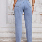 Tall Jeans ajustados de unicolor de moda para mujeres