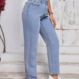 Tall Jeans ajustados de unicolor de moda para mujeres