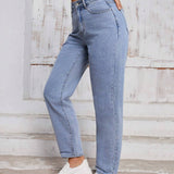 Tall Jeans ajustados de unicolor de moda para mujeres