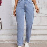 Tall Jeans ajustados de unicolor de moda para mujeres