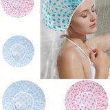 2 piezas Gorros de ducha elasticos y impermeables reutilizables, gorro de ducha de gran tamano para el cuidado del cabello de la mujer, salon, bano, relajacion en el hogar