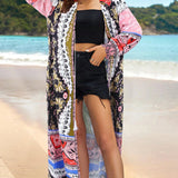 kimono bohemio para mujeres, ropa de playa de verano