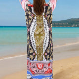 kimono bohemio para mujeres, ropa de playa de verano