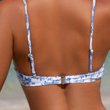 VCAY Conjunto de bikini de cuello halter con estampado floral para mujer con diseno aleatorio, perfecto para vacaciones