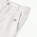 MOTF Classy Pantalones solidos con bolsillo inclinado y costura frontal