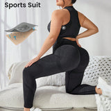 Sport Gameset Conjunto de ropa deportiva sencilla de talla grande para mujer, de unicolor y sin costuras