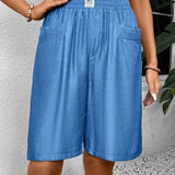 EMERY ROSE Shorts de seda de hielo transpirable para mujer, informales y tipo bermuda para el verano