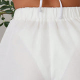 Swim Basics Pantalones cortos cubierta de unicolor para mujer para la playa en verano