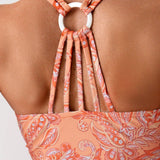 Swim Lushore Tankini de cuello halter estampado floral para mujeres, ropa de bano para la playa de verano