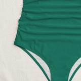 Swim Traje de bano de una pieza para mujer con fruncido y pliegues, ropa de bano de verano para playa