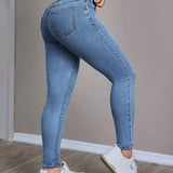 PETITE Pantalones Jeans lavados informales de ajuste delgado