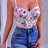 BAE Body estampado floral simple para uso diario de mujer