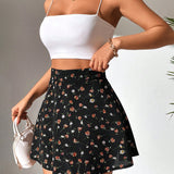 PETITE Falda con estampado floral de talle alto