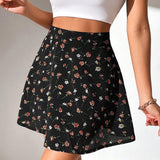 PETITE Falda con estampado floral de talle alto