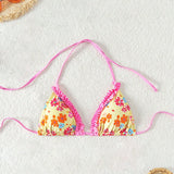 Swim Vcay Top de bikini halter floral para mujeres para la playa de verano