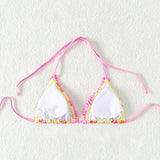 Swim Vcay Top de bikini halter floral para mujeres para la playa de verano
