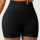 1 pieza Shorts modeladores sin costuras de cintura alta para mujeres, perfectos para correr y hacer yoga