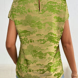 Clasi Camisa casual impresa de estilo vintage para mujeres para uso diario