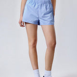 EZwear Shorts informales a raya azul y blanca para mujeres