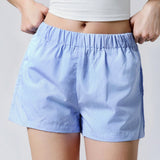 EZwear Shorts informales a raya azul y blanca para mujeres