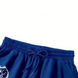 ICON Shorts informales de verano con estampado de oso y letras y cintura ajustable con cordón, shorts para el gimnasio