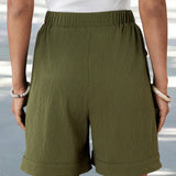 EMERY ROSE Pantalones cortos verdes caqui para mujer de verano
