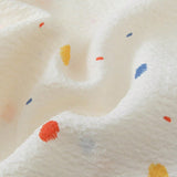 Conjunto de pijama con estampado de lunares en color no estandar para mujer, con boton de solapa pequena, cuello de color insertado en la parte superior de manga corta, pantalones cortos con lazo de banda elastica, ropa de hogar
