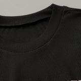 Mulvari Conjunto de dos piezas para mujer con camiseta de manga corta con estampado sencillo y pantalones largos de unicolor