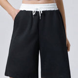 EZwear Shorts Bermudas de mujer con cordon y bloque de color