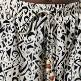 Maija Shorts de mujer con cordon de borlas y estampado aleatorio