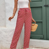 Frenchy Pantalones largos diarios simples para mujer con estampado regular