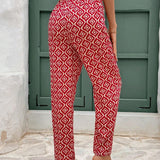 Frenchy Pantalones largos diarios simples para mujer con estampado regular