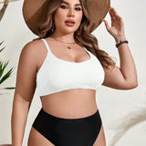 Swim Curve Bikini de camiseta de tirantes solida para playa de verano en talla grande