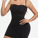 Vestido ajustado sin costuras para mujer con sosten strapless en forma de moldeador, control de abdomen, faja de cintura y realzador de gluteos. Prenda interior ajustada y sexy que adelgaza, comoda y elegante. Falda ajustada versatil para verano.