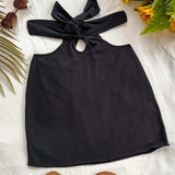 WYWH Falda hueca de cintura alta negra con cinturon para mujer WYWH para vacaciones, falda de verano