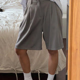 DAZY Shorts de mujer con pliegues y diseno conjunto de cinco puntos