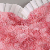 MOD Top en forma de corazon con pequenas rosas 3D para mujeres