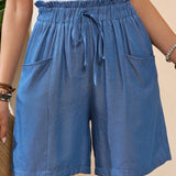 EMERY ROSE Shorts con cinturon sencillos para mujer de unicolor para uso diario