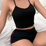 Conjunto de pijama transparente y sexi para dama con diseno de ahuecamiento, espalda descubierta