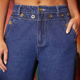 Forever 21 Pantalones Jeans holgados de unicolor de moda para mujer