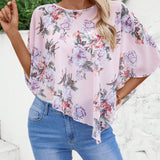 EMERY ROSE Camisa casual sencilla impresa para damas para uso diario (patron aleatorio)