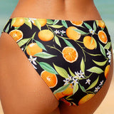 VCAY Bottom del bikini impreso con frutas para mujeres, ropa de bano de triangulo sexy (impresion aleatoria) para la playa en verano