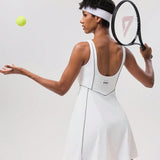 Vestido deportivo sin mangas de un solo color simple para mujer, para uso diario, indumentaria de tenis para mujeres