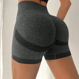 Sport Seamluxe Shorts deportivos sin costuras de cintura alta con panel de contraste y tela elastica