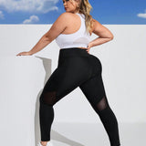 Pantalones de yoga solidos para mujer de talla grande para uso diario y sencillo