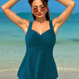 Swim Conjunto de tankini de unicolor para mujer para playa de verano