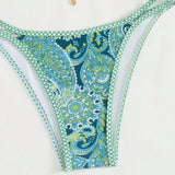 Swim Vcay Conjunto de bikini sexy de verano para playa con estampado floral para mujeres