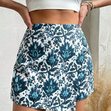 VCAY Falda pantalon de moda de verano para mujer con estampado floral
