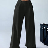 EZwear Pantalon ancho de carga blanco y grande de estilo vintage